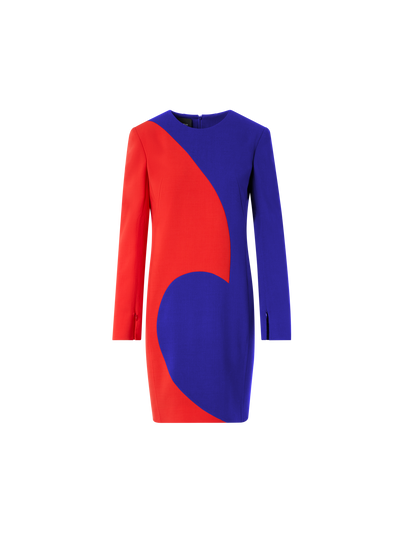 Designer Sheath Dress with Vortex Patchwork - multicolor