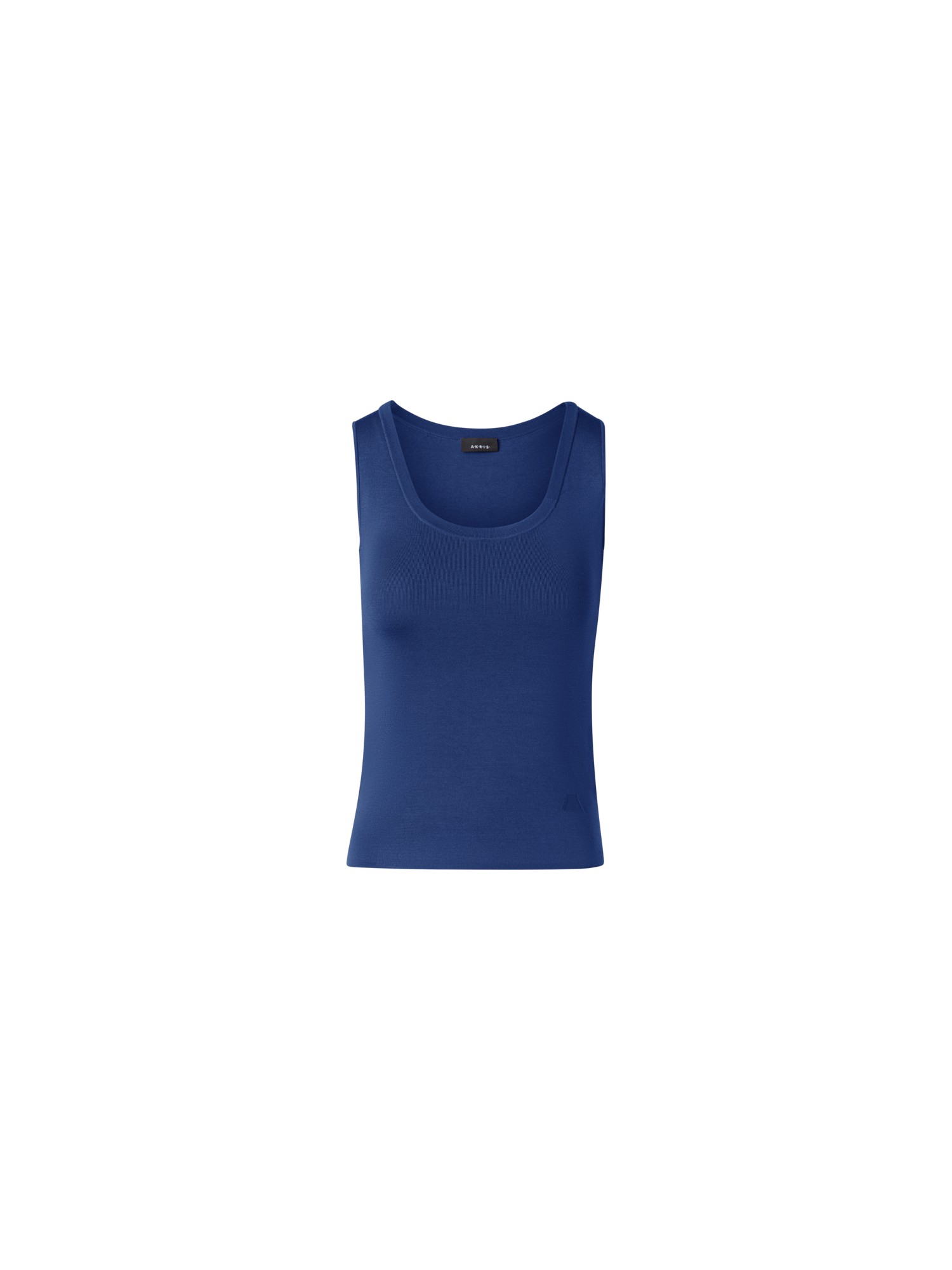 Designer Silk Knit Tank Top - navy - blue