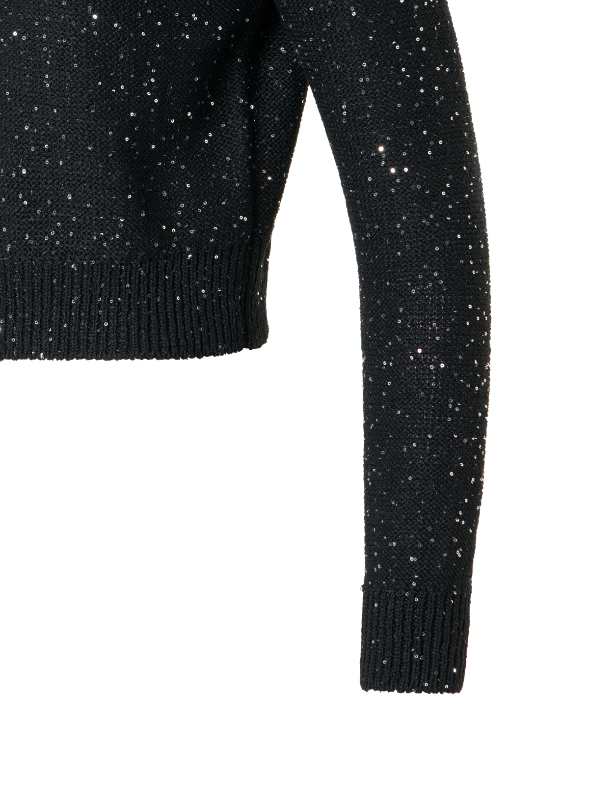 Designer Cardigan in Linen Cotton with Micro Sequins - black - neutral