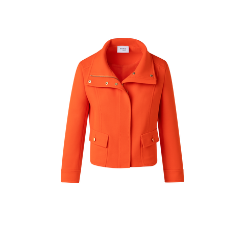 Cropped Jacket in Wool Tricotine