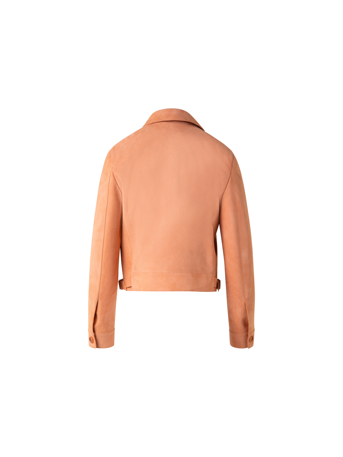 Designer Leather Bomber Jacket - pastel - beige - orange