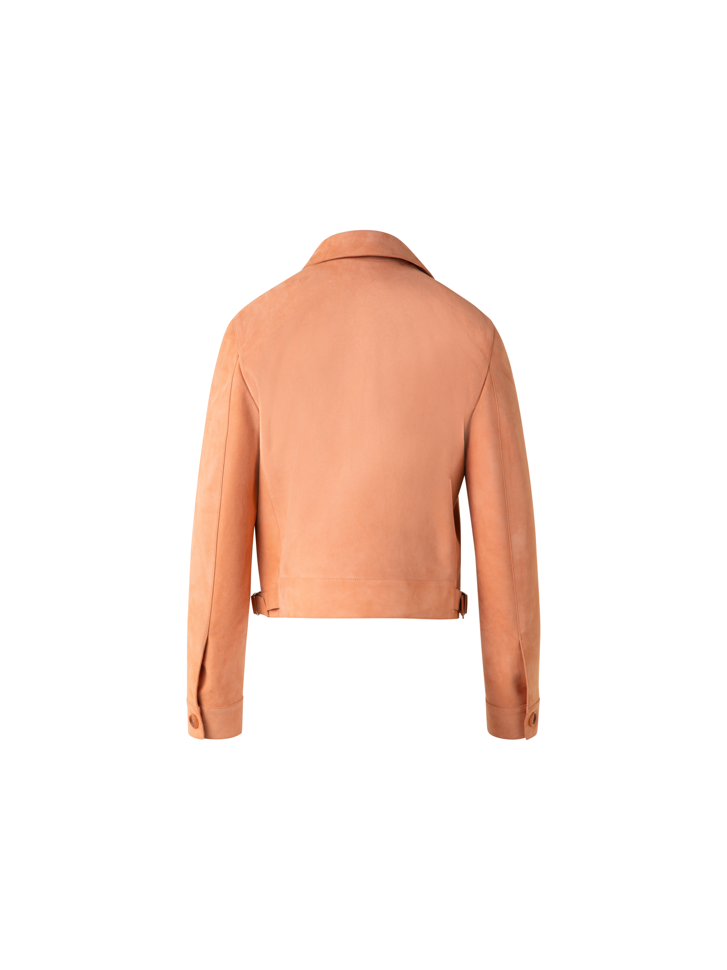 Designer Leather Bomber Jacket - pastel - beige - orange