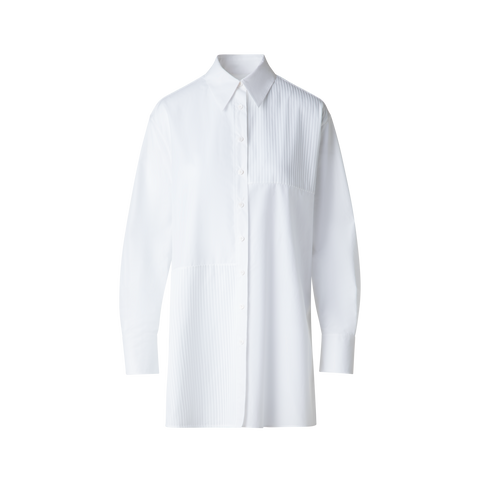 Oversized Shirt in Pleated Cotton Voile