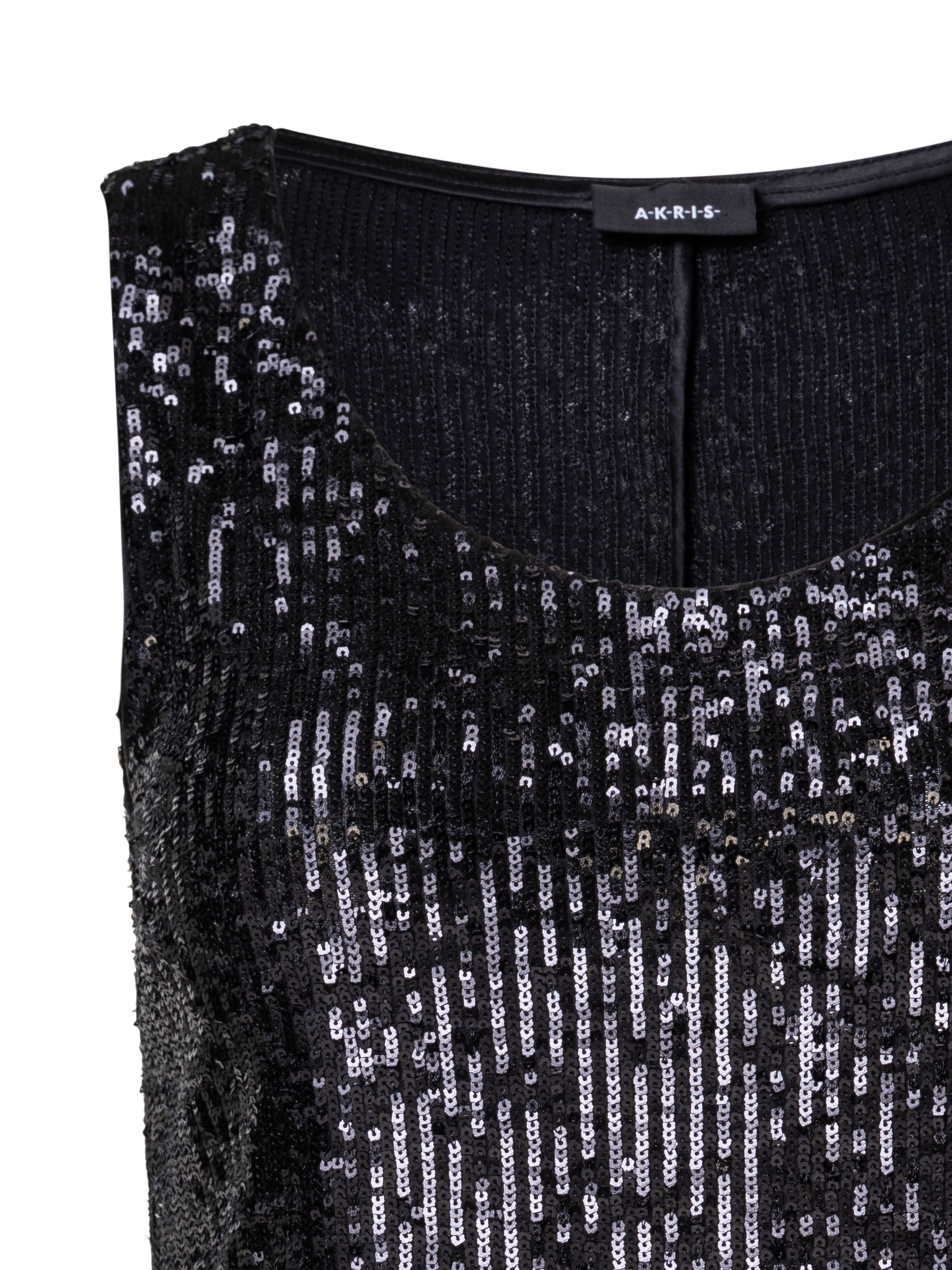Designer Sequins Tank Top - black