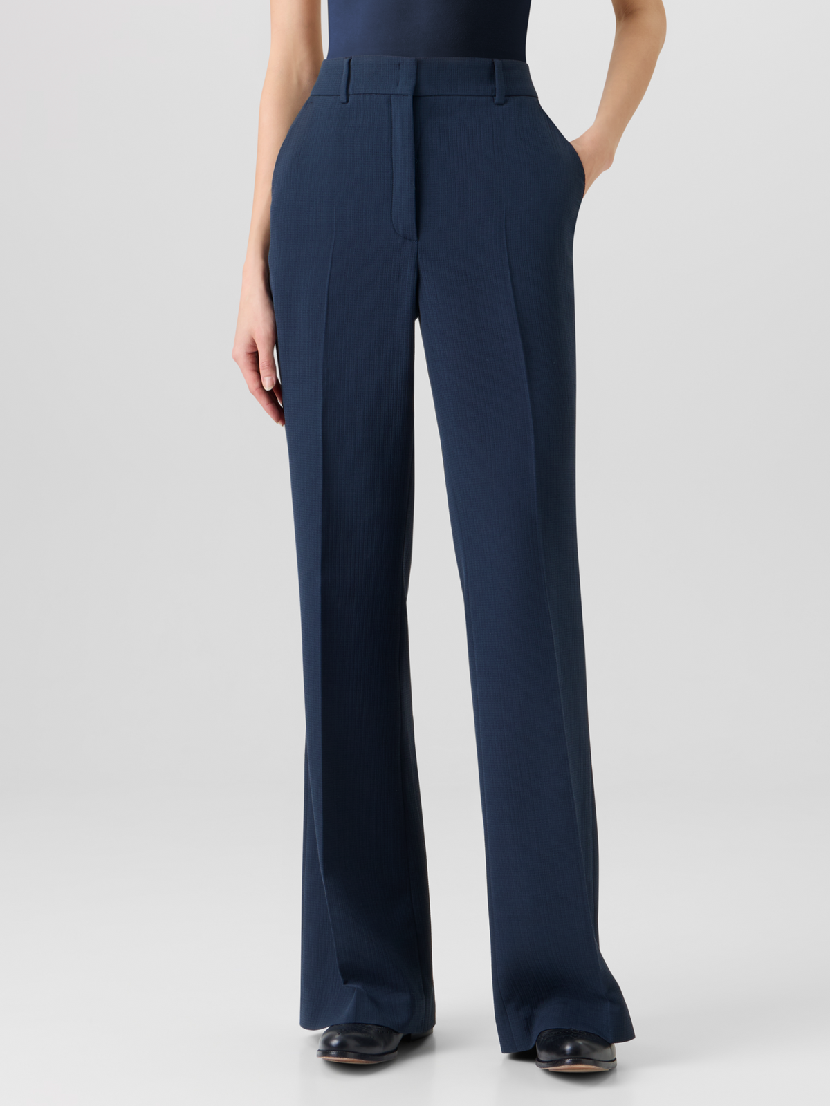 Designer Florine Wide-Straight-Leg Pants - navy #editorial