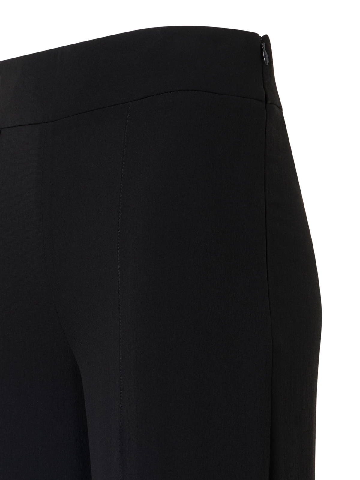 Designer Fellia Wide-Flared-Leg Pants in Silk Georgette - black