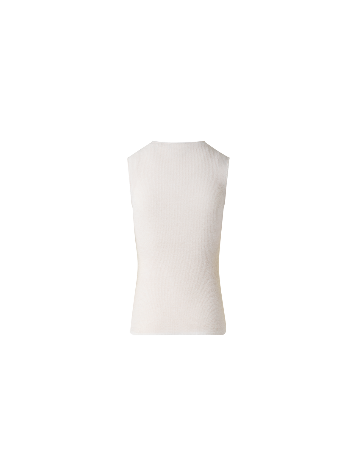 Designer Double Layered Knit Top in Sheer Cotton - neutral - pastel - beige