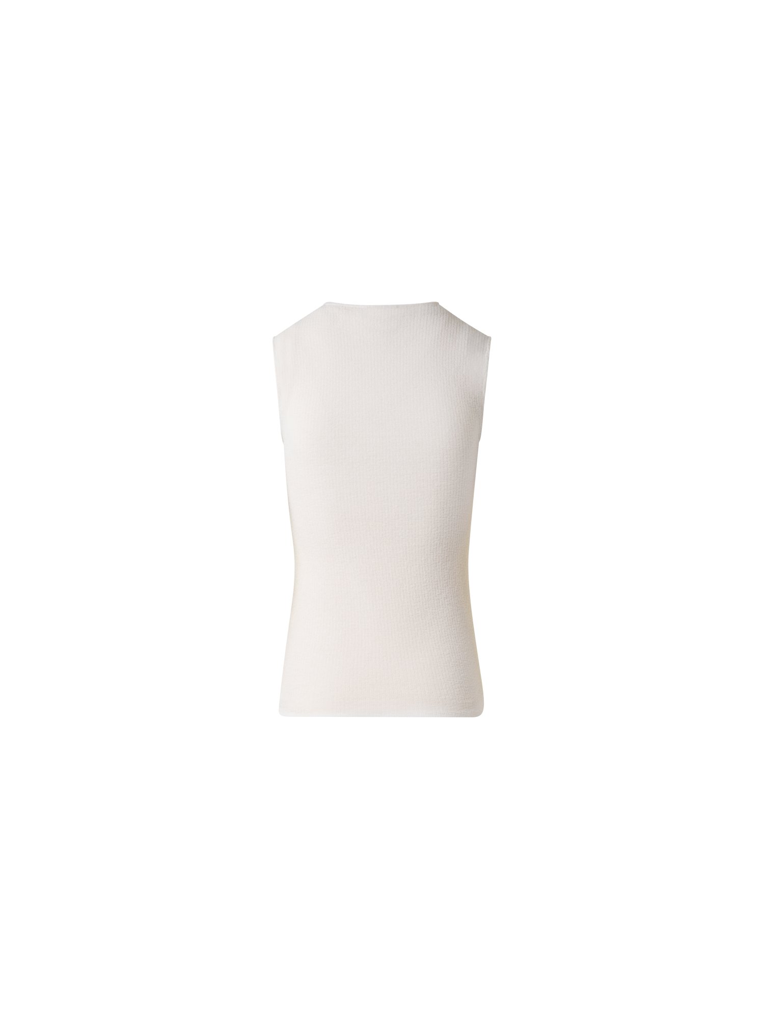 Designer Double Layered Knit Top in Sheer Cotton - neutral - pastel - beige