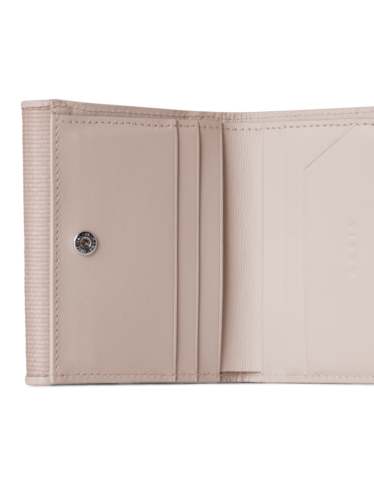Designer Compact Wallet in Horsehair and Leather - neutral - beige