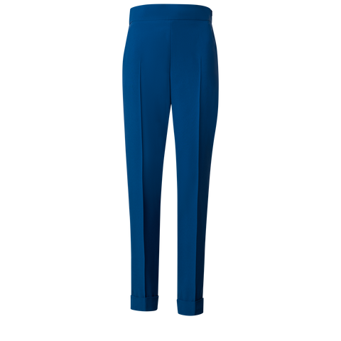 Cuffed Tapered Crêpe Pants