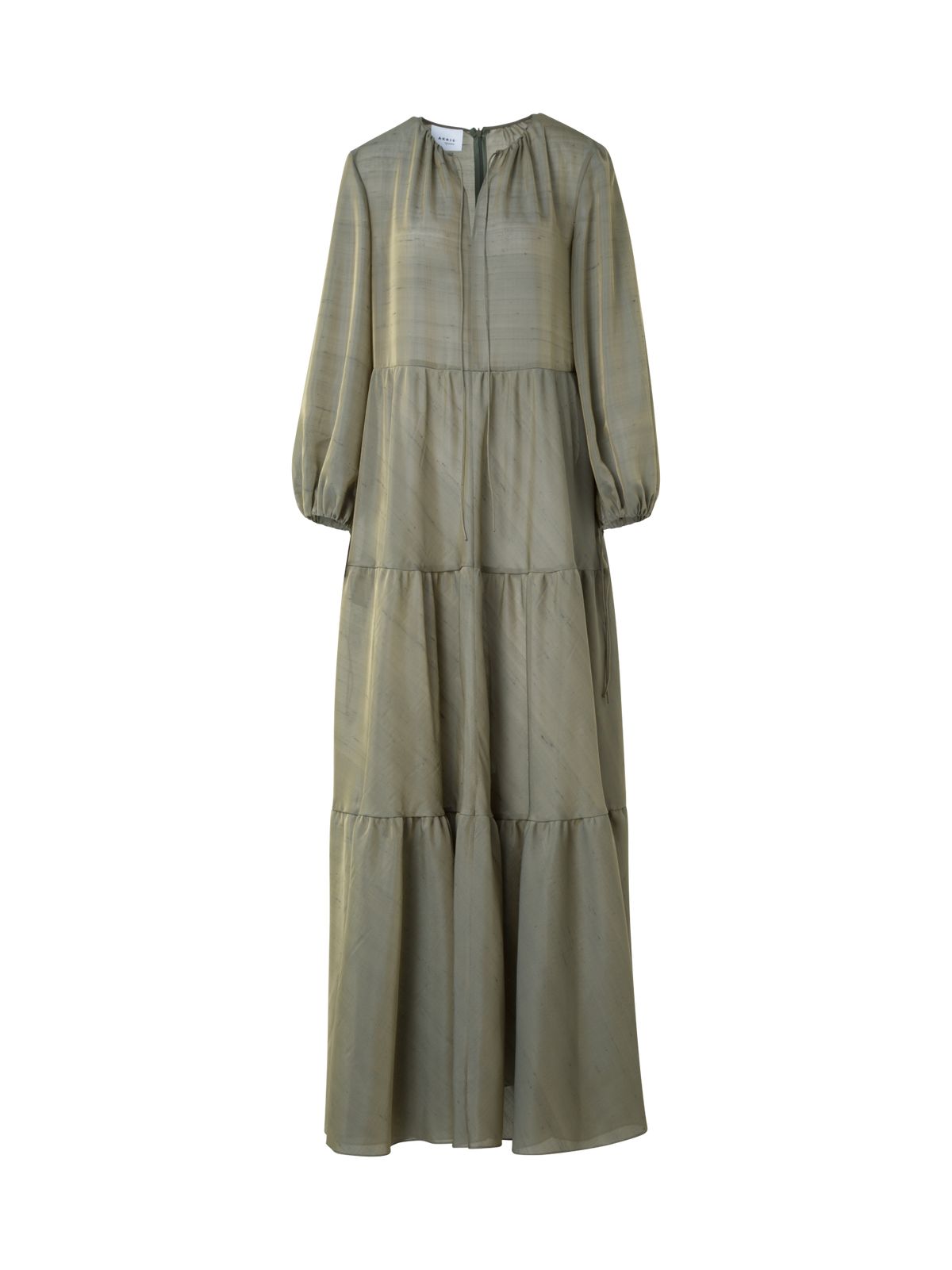 Designer Boho Midi Dress - neutral - green