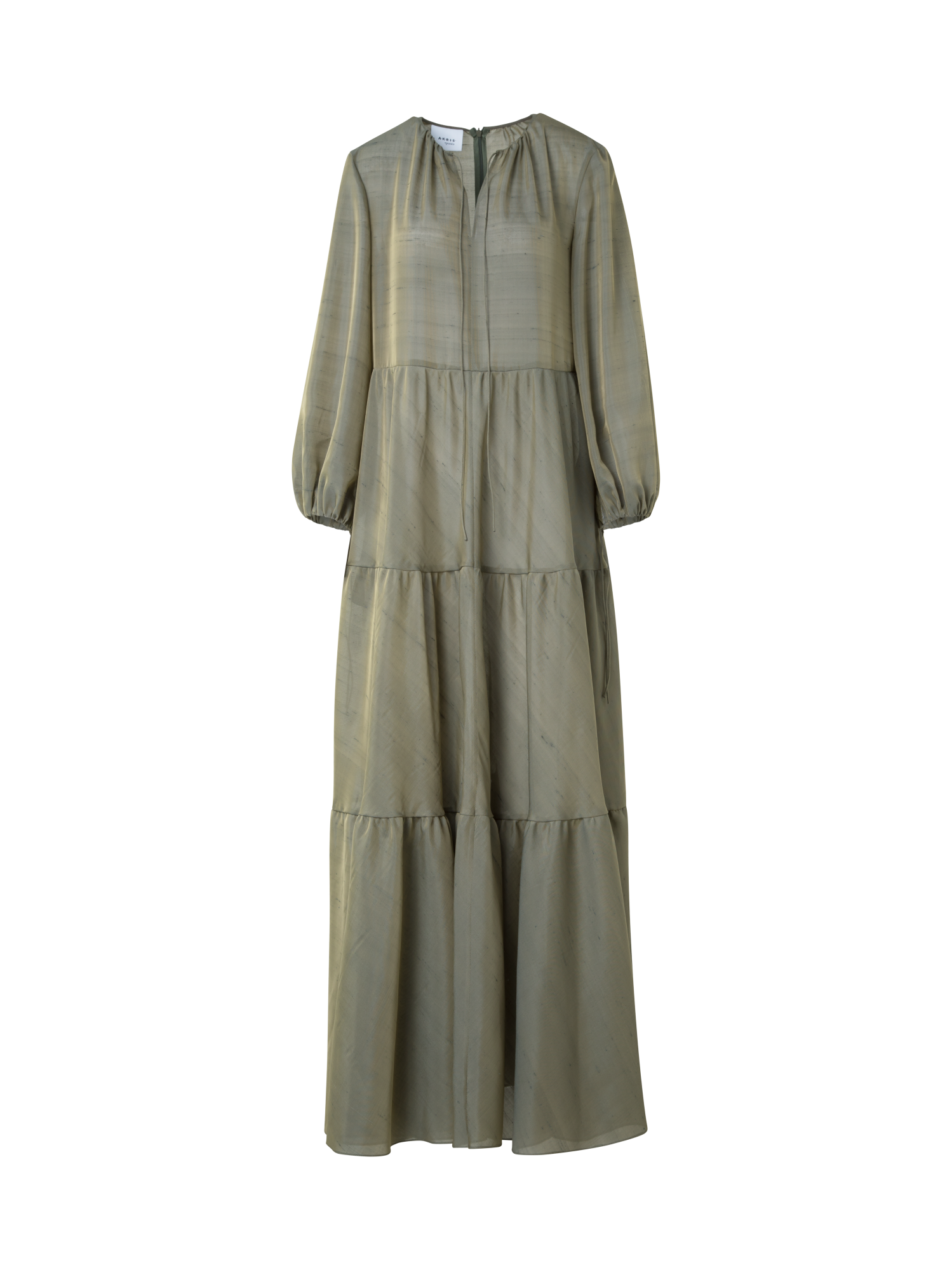 Designer Boho Midi Dress - neutral - green