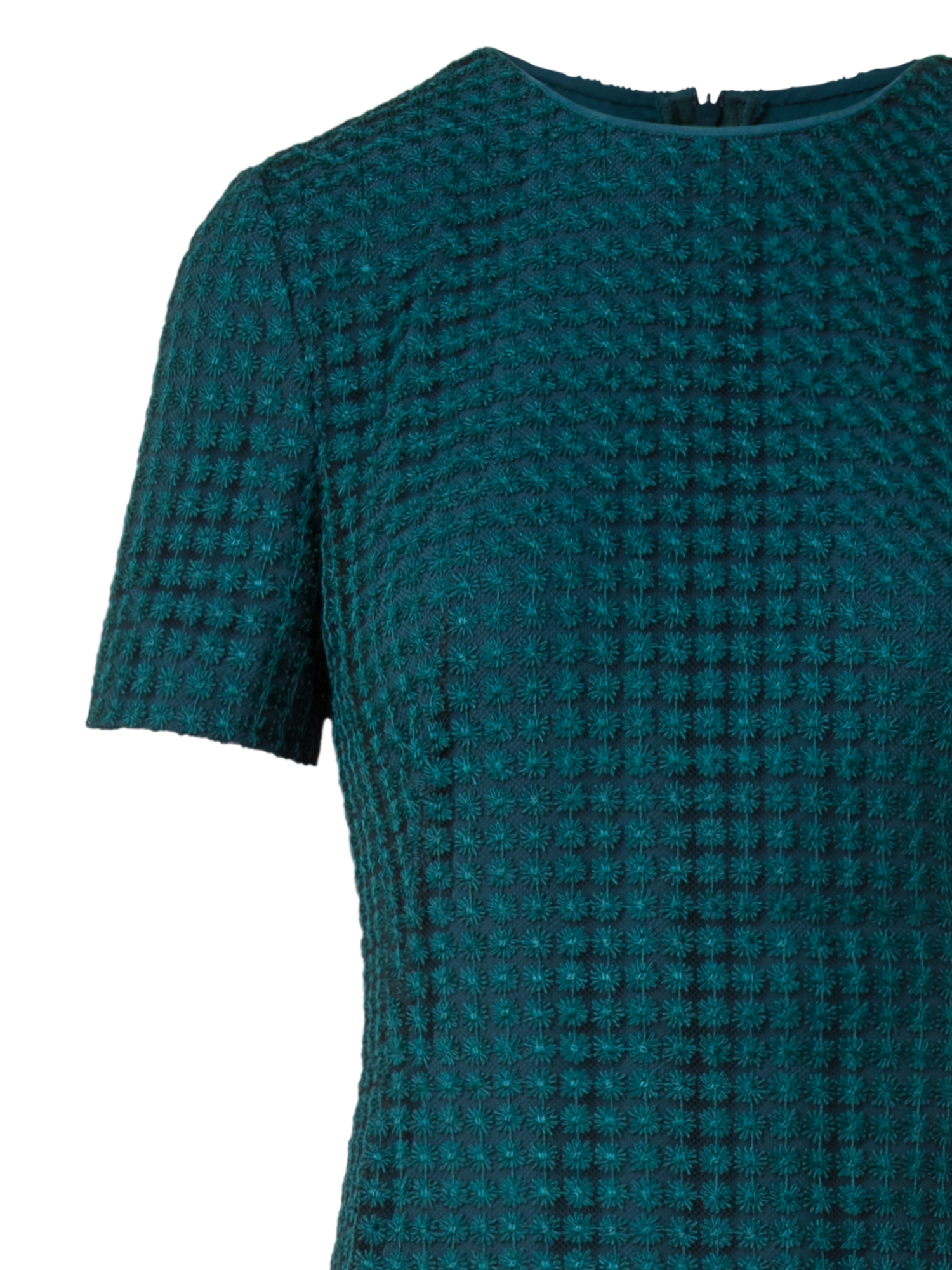 Designer Fitted Evening Gown in Flower Embroidery - green