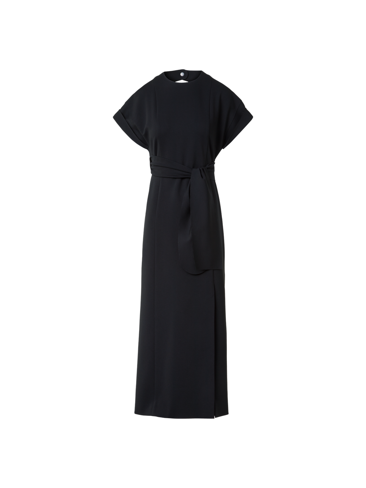 Designer Fitted Midi Dress in Signature Jersey - black - neutral