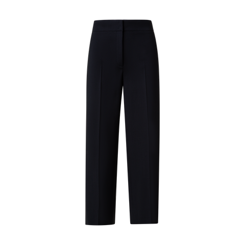 Cropped Wide Wool Stretch Crêpe Pants