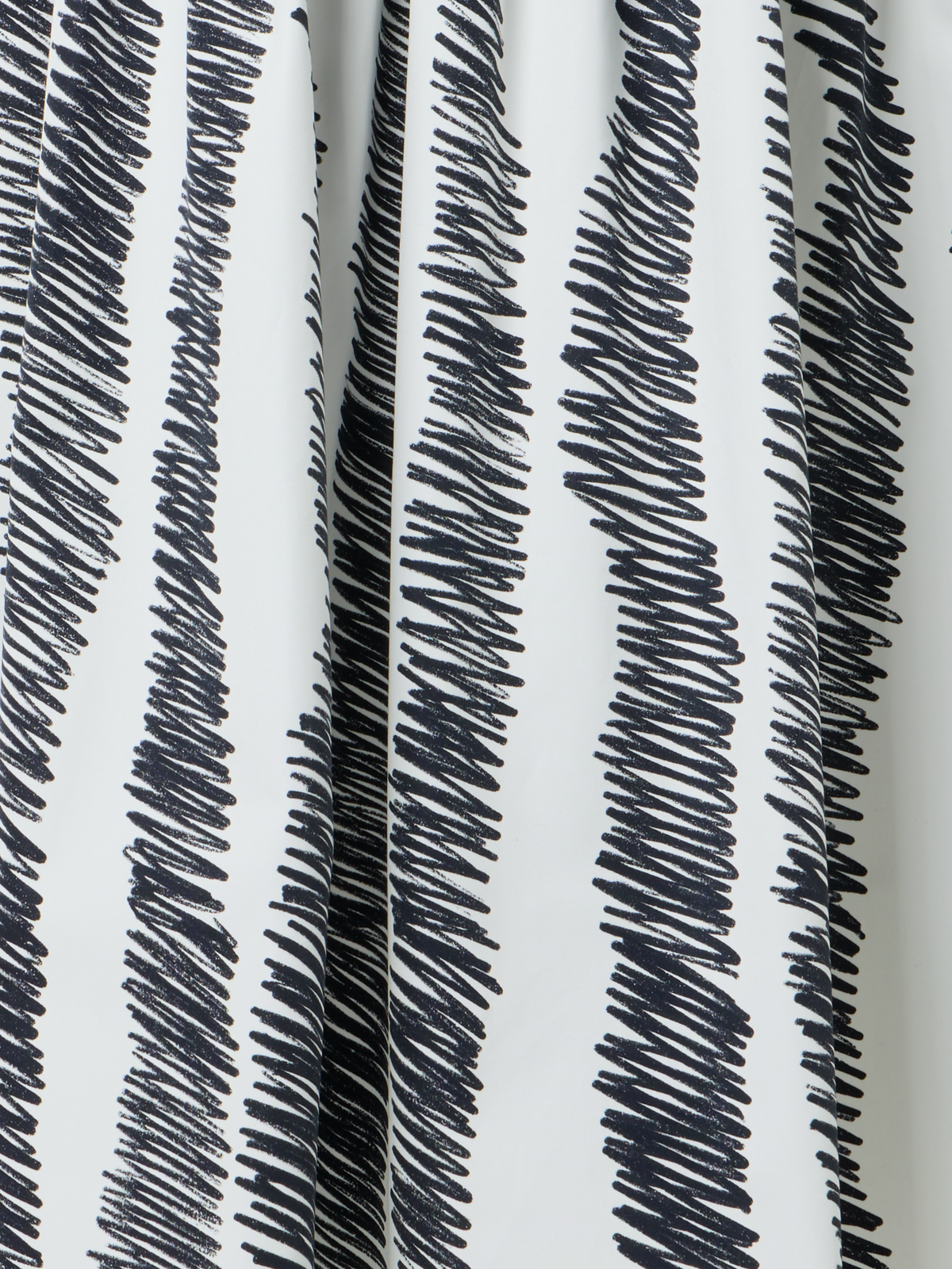 Designer A-Line Scribble Wave Print Pleated Midi Skirt - multicolor - ecru