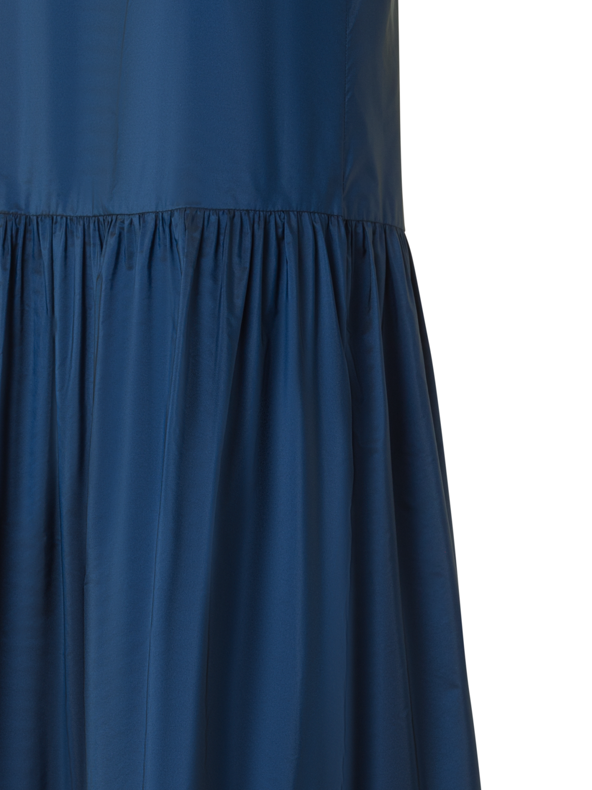 Designer Halter Maxi Dress in Tiered Techno Taffeta - neutral - navy - blue