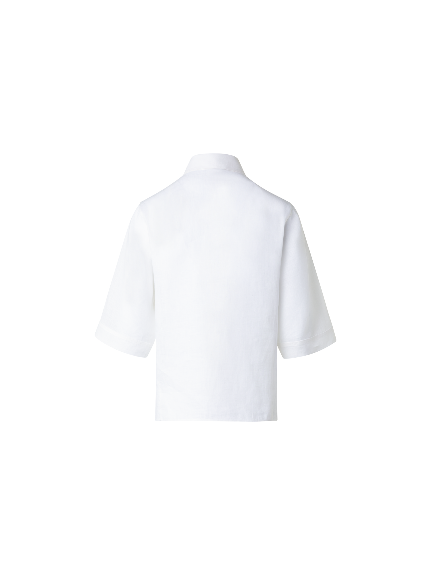 Designer Boxy Shirt Blouse In Linen Voile - white