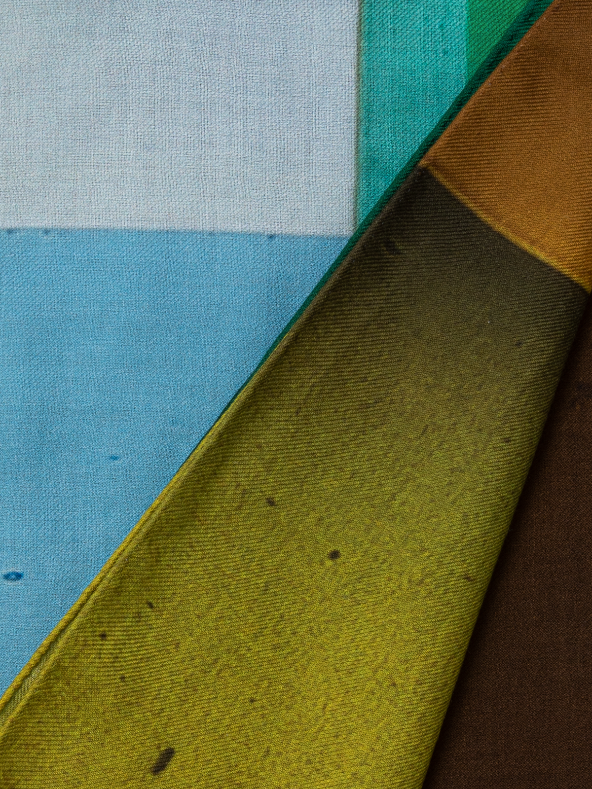 Designer Cashmere Silk Mimosa Liquid Light Print Scarf - multicolor