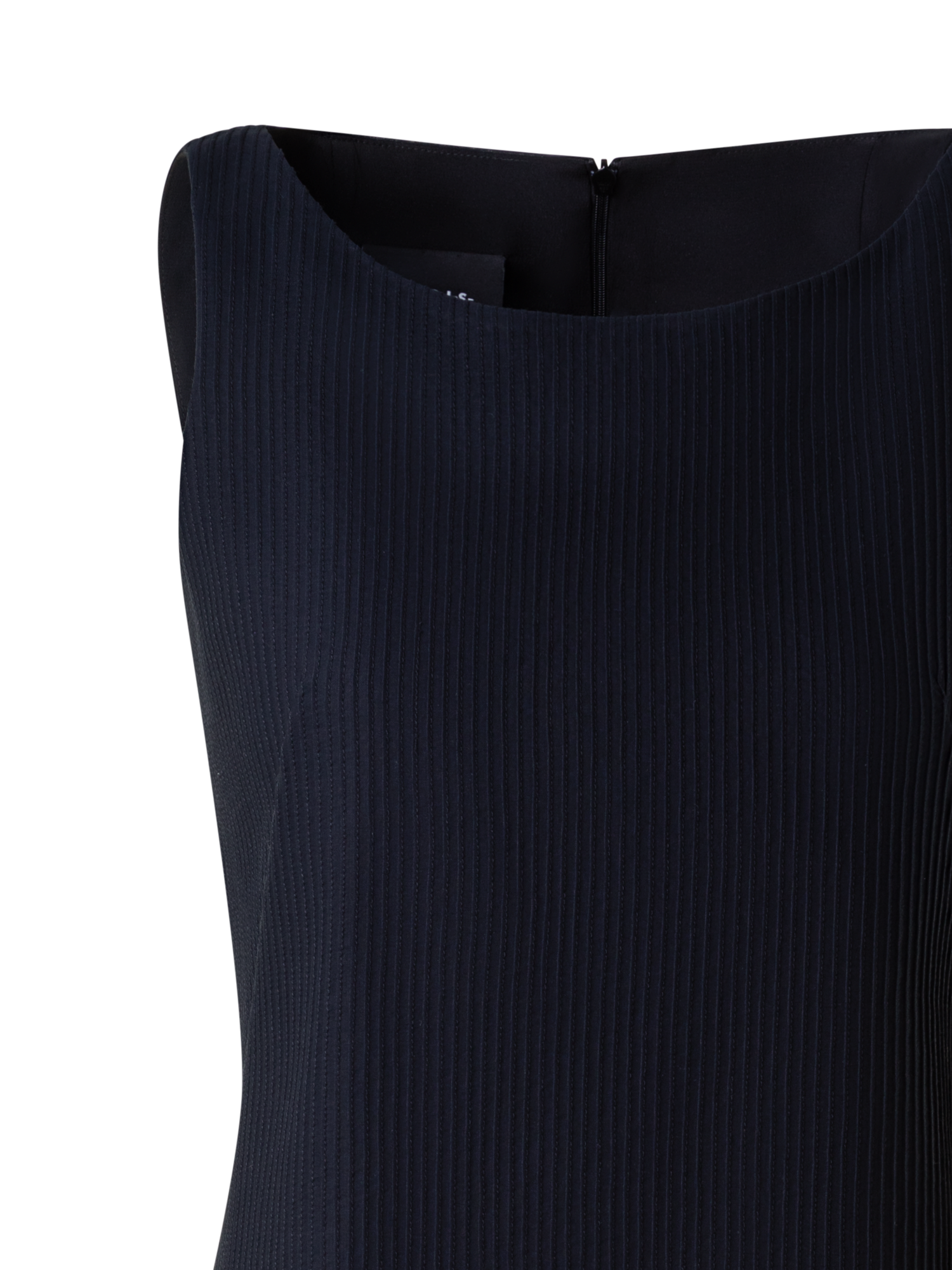 Designer Cotton Sheath Dress with Stitched Pleats - black