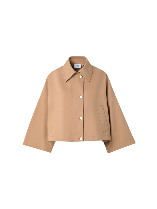Designer Water-Repellent Cotton Gabardine Jacket - neutral - beige