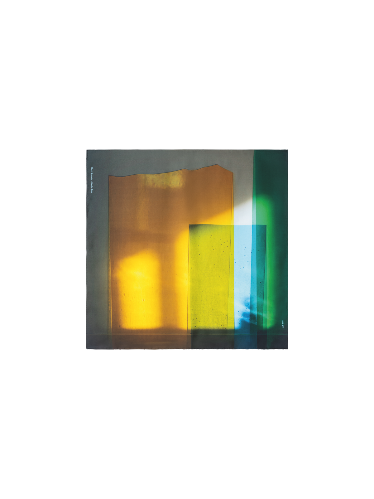 Designer Scarf in Silk with Mimosa Liquid Light Print - multicolor