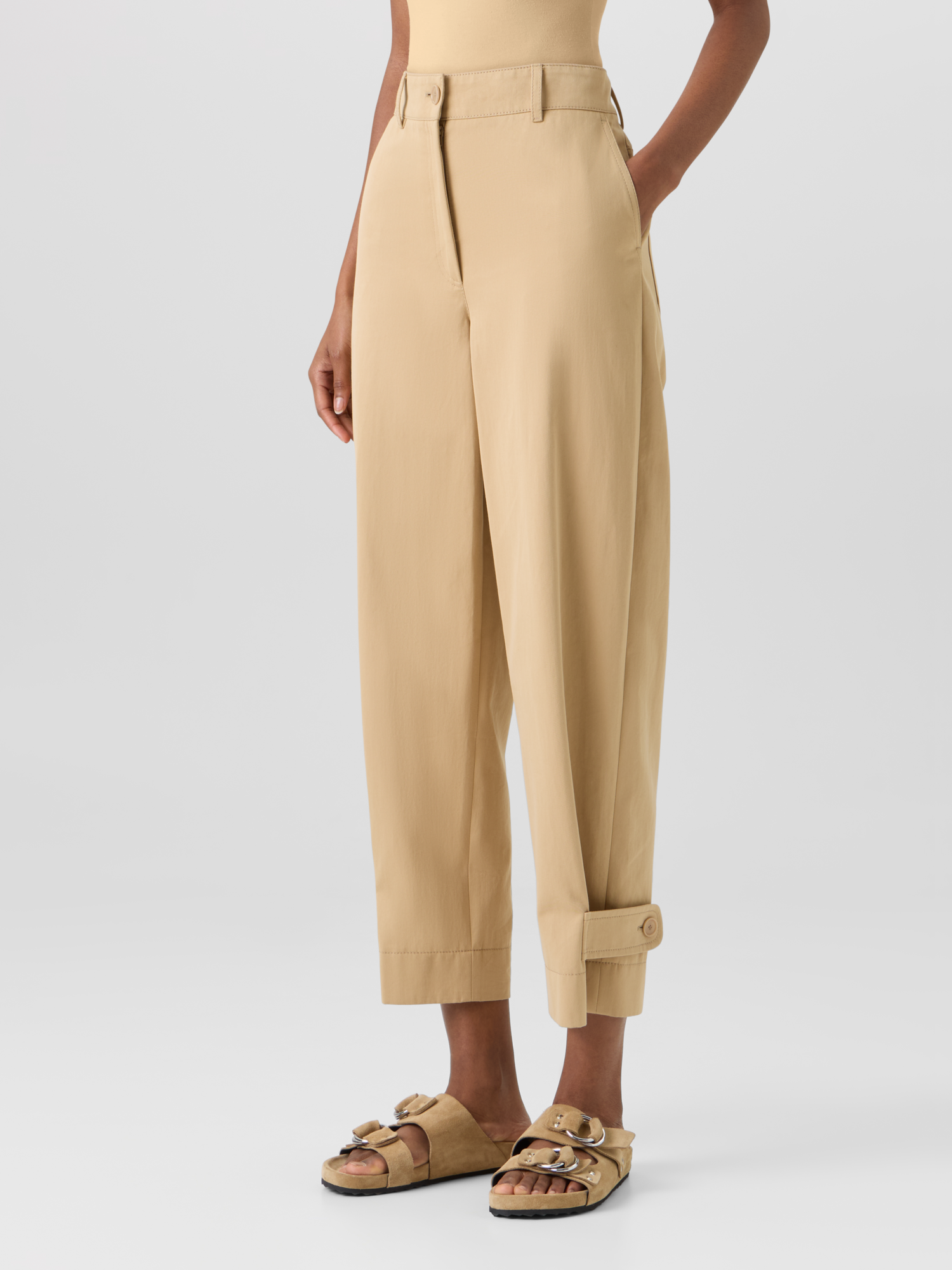 Designer Fraser Pants in Cotton Gabardine - beige 