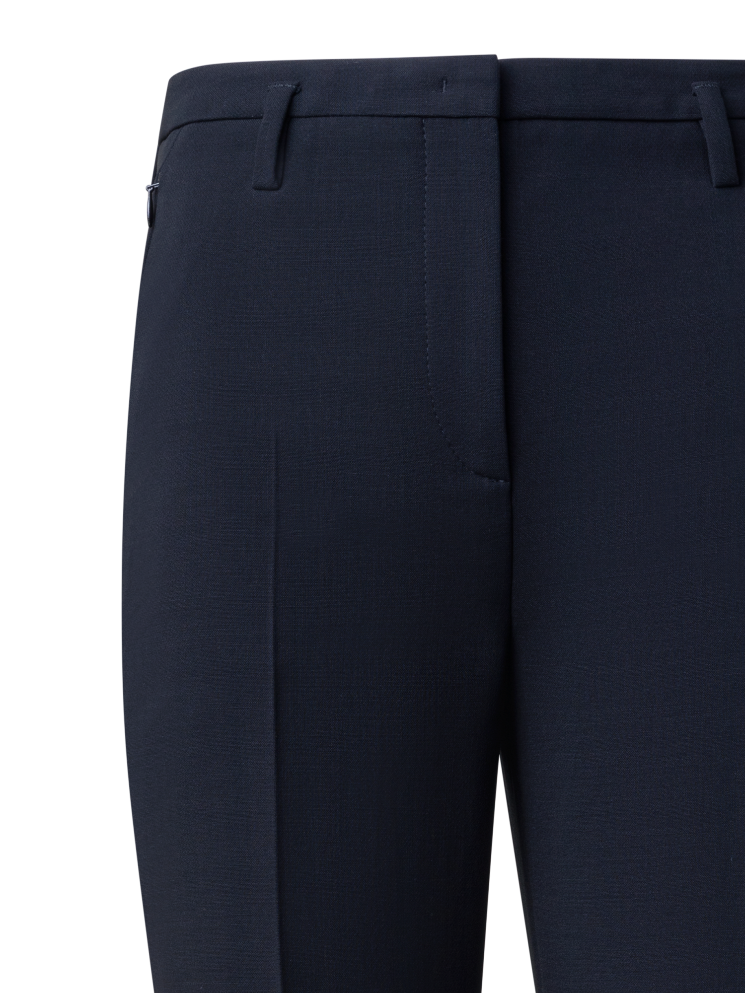 Designer Bootcut Wool Double-Face Pants - navy - blue