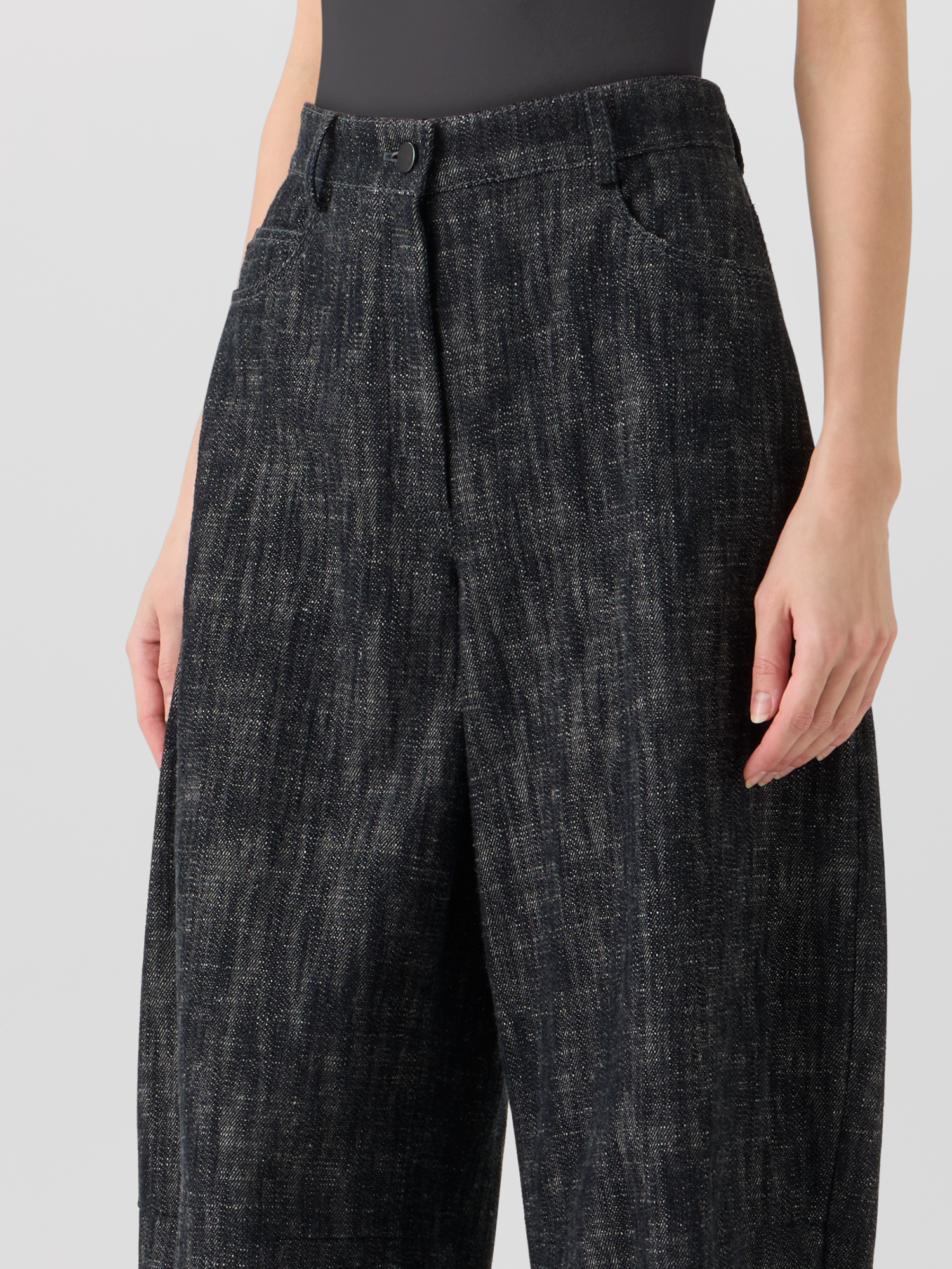 Designer Farrow Pants in Washed Heavyweight Cotton Denim - black 