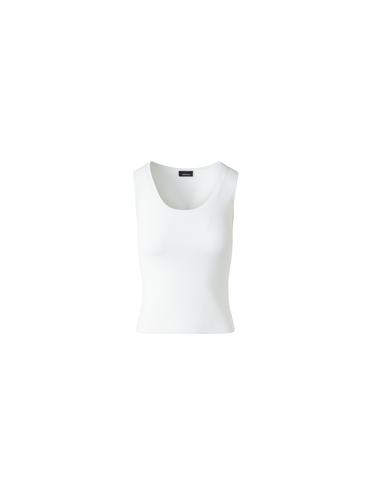 Designer Cotton Viscose Rib Sleeveless Top - ecru - white