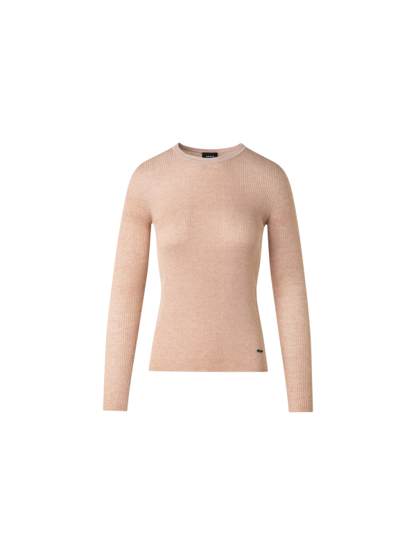 Designer Seamless Silk Cotton Knit Sweater - neutral - pastel - beige