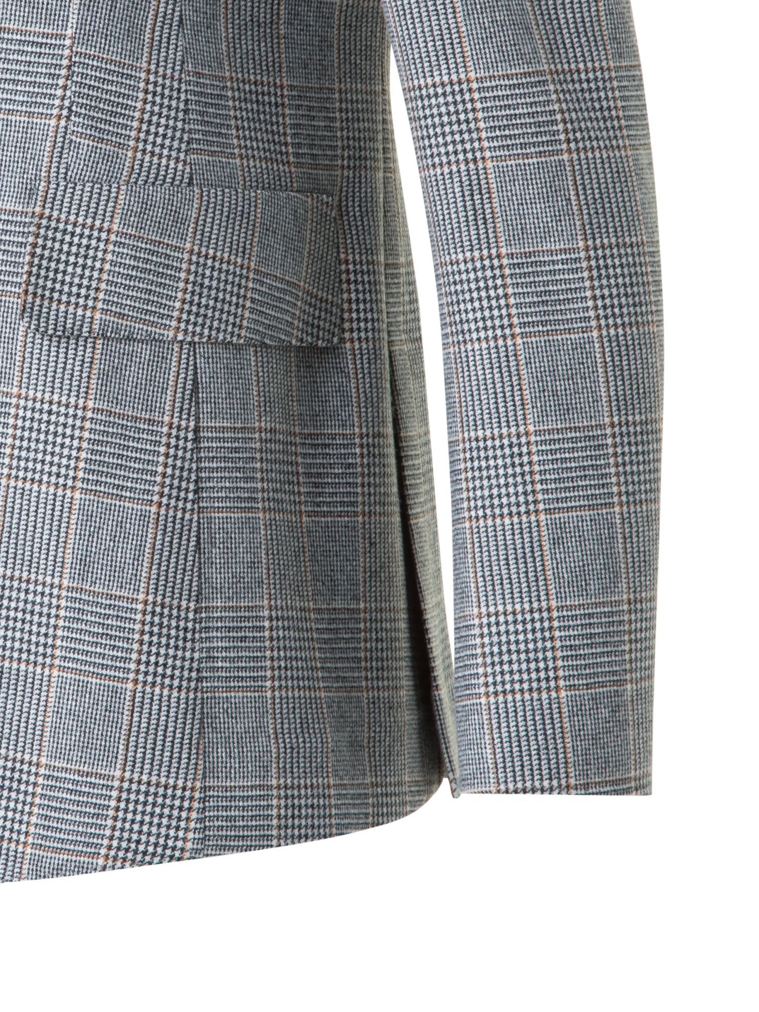 Designer Long Prince of Wales Pure Cashmere Blazer - black - neutral - multicolor