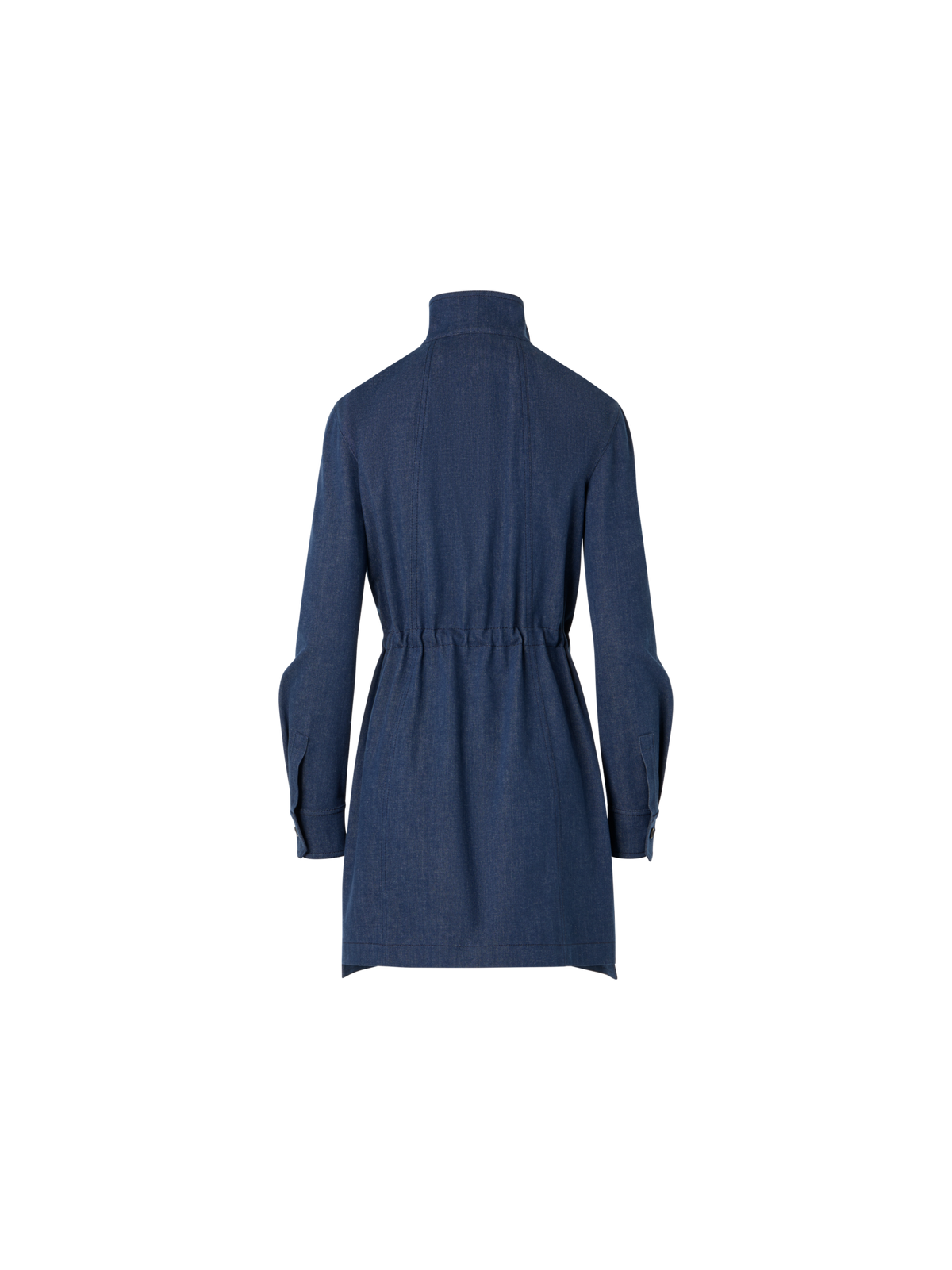 Designer Short Dress in Sea Island Denim - blue