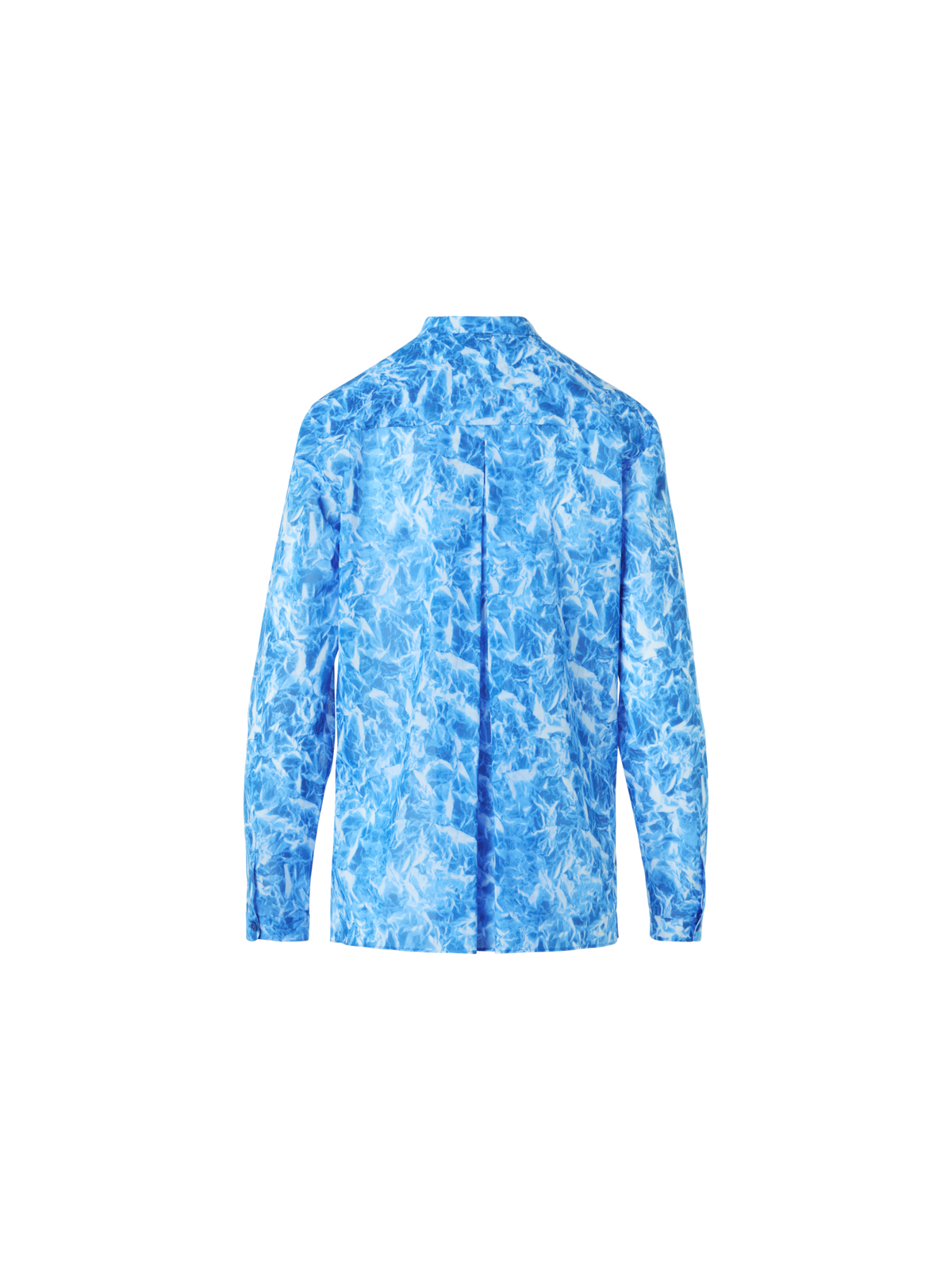 Designer Whitecaps Print Cotton Voile Tunic Blouse - blue