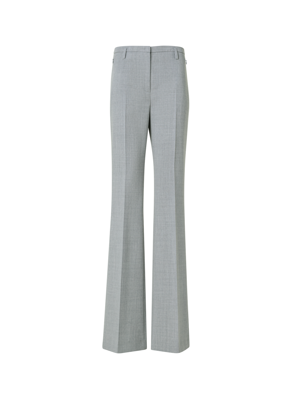 Designer Bootcut Wool Double-Face Pants - neutral - grey
