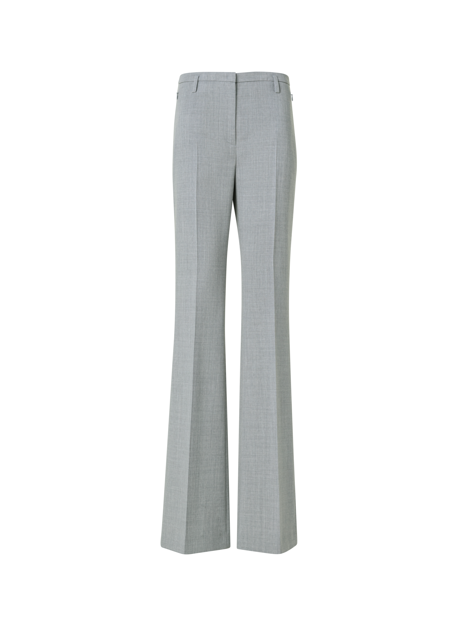 Designer Bootcut Wool Double-Face Pants - neutral - grey