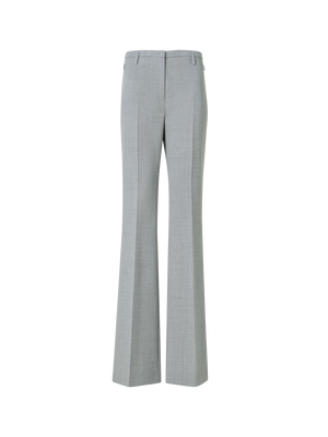 Designer Bootcut Wool Double-Face Pants - neutral - grey