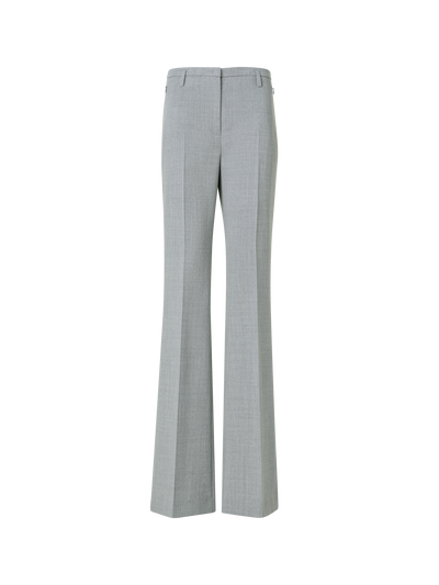 Designer Bootcut Wool Double-Face Pants - neutral - grey