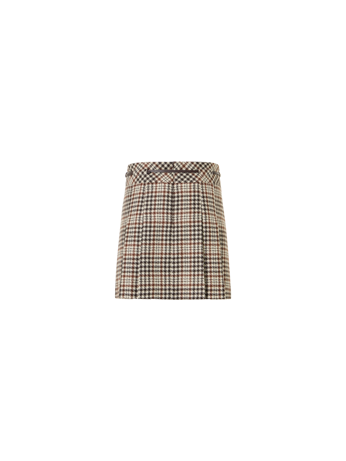 Designer Kilt Mini Skirt in Check Tweed - multicolor - brown