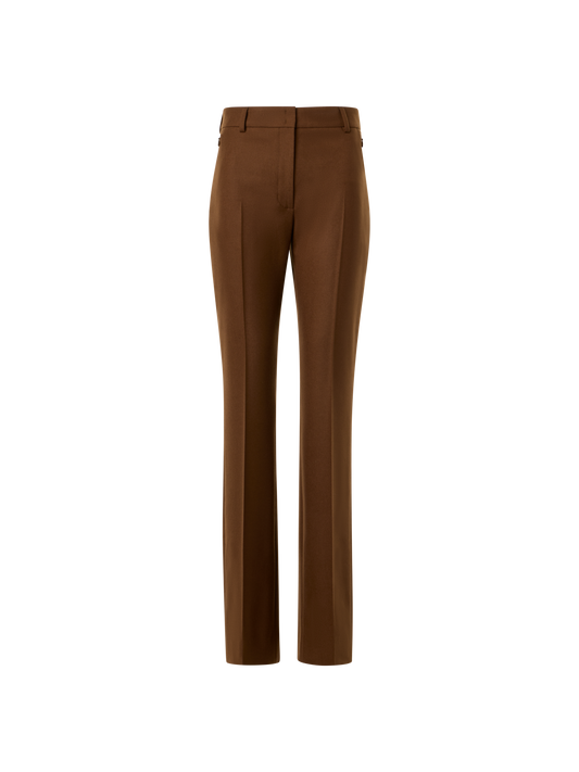 Designer Bootcut Wool Stretch Flannel Pants - brown