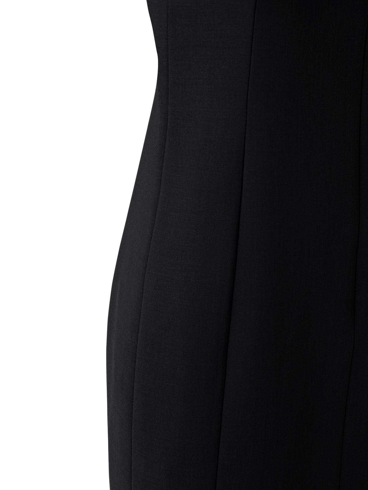 Designer Sleeveless Sheath Dress from Wool Double-Face - black