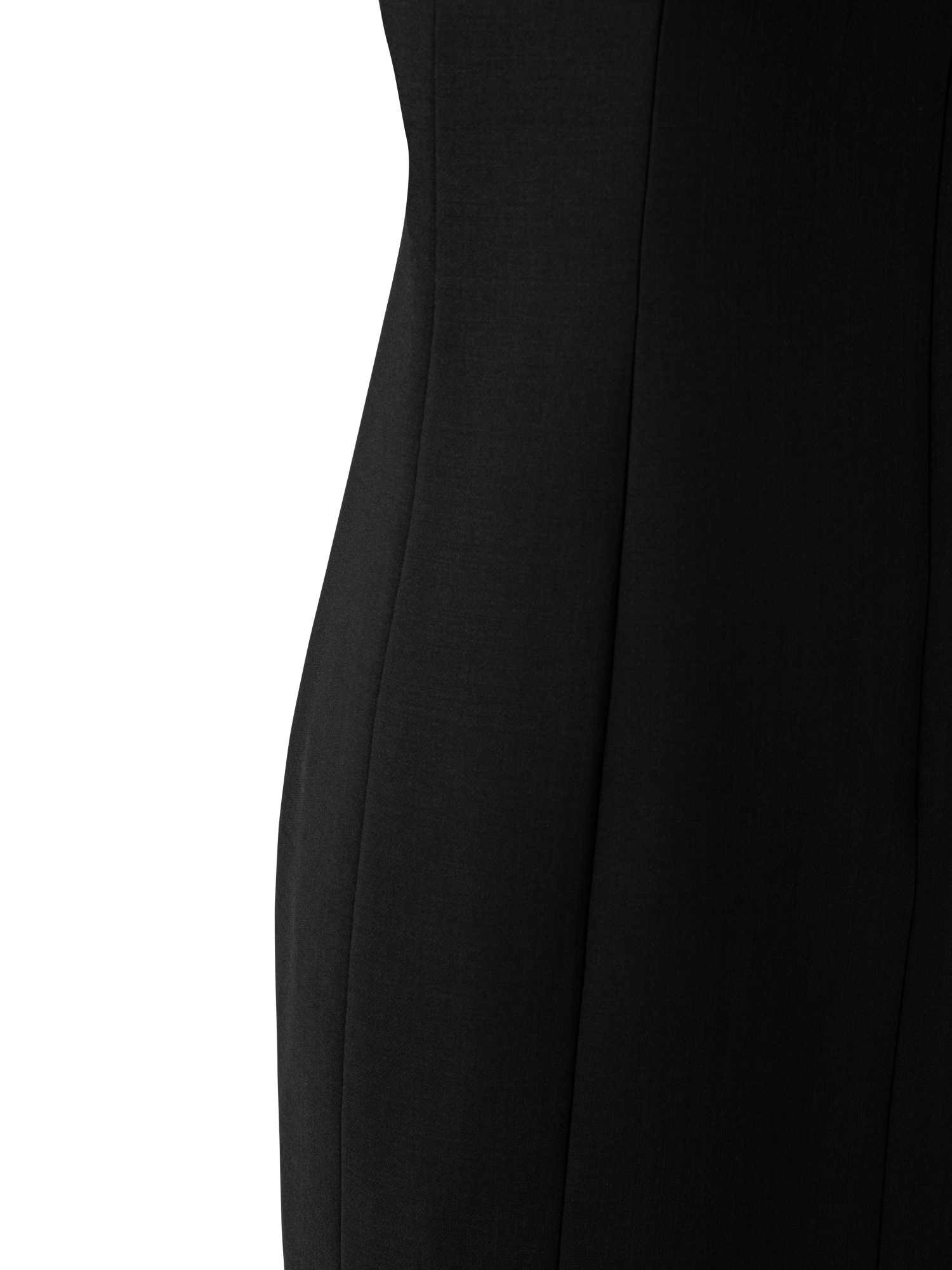 Designer Sleeveless Sheath Dress from Wool Double-Face - black