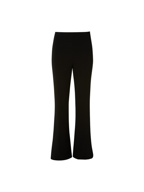 Designer Bootcut Cotton and Silk Double-Face Pants - black