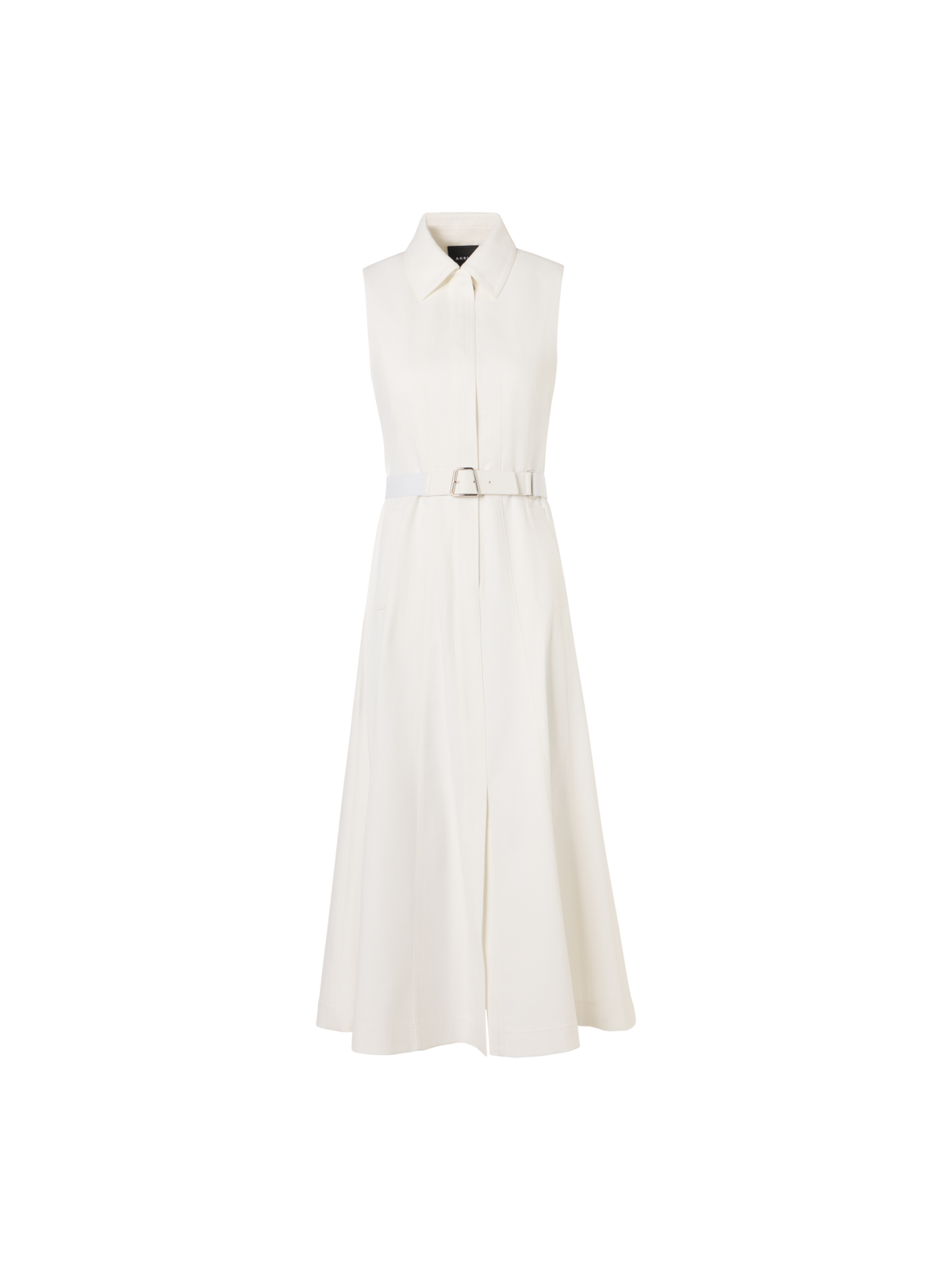 Sleeveless Stretch-Cotton Denim Midi Dress