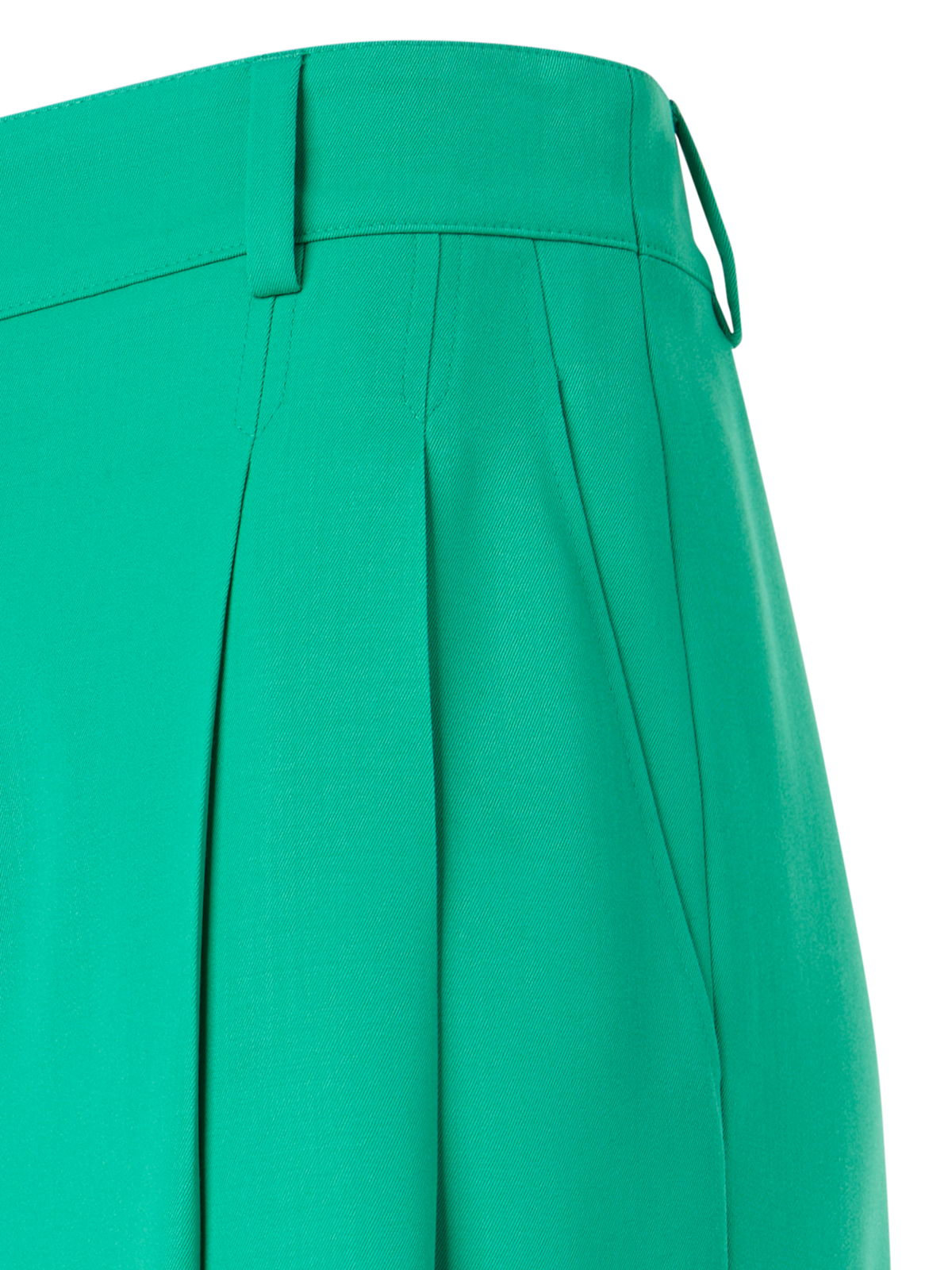 Designer Cassie Flared Wide-Leg Pants in Wool Gabardine - green
