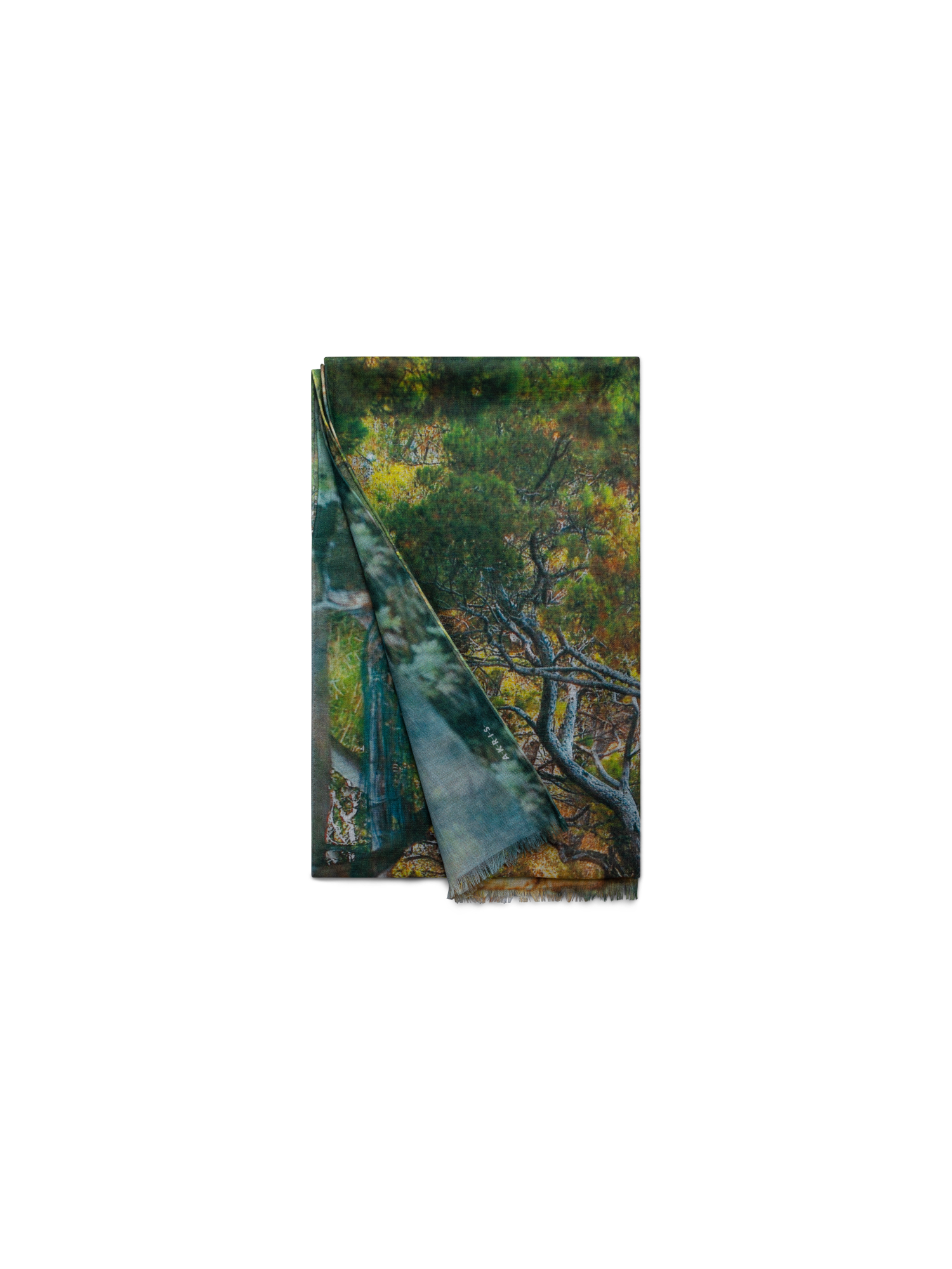 Designer Scarf in Cashmere and Silk with Via Krupp Print - multicolor