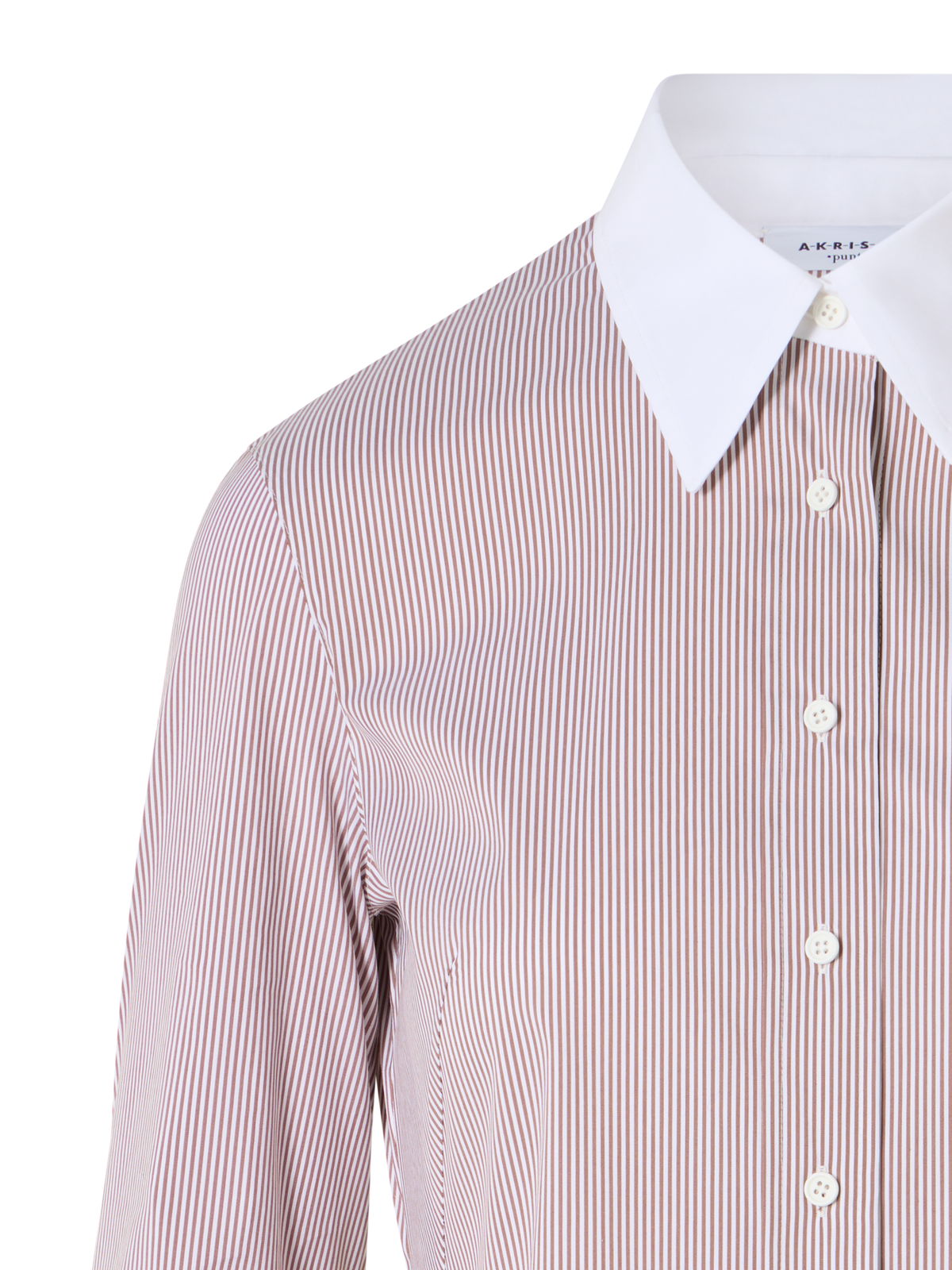 Designer Microstripe Stretch Cotton Poplin Blouse - multicolor