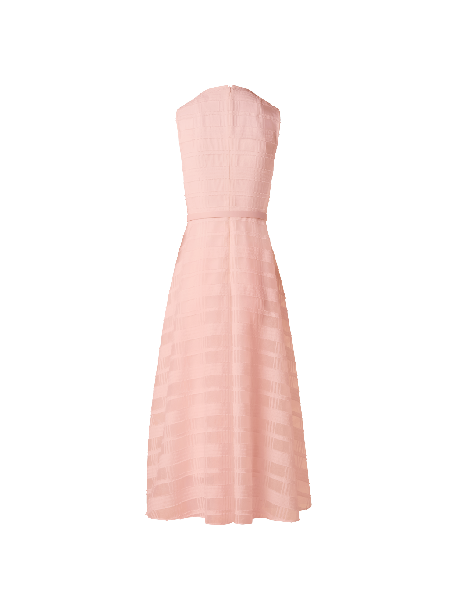 Designer Fit-and-Flare Midi Dress in Cotton Organza - pastel - pink