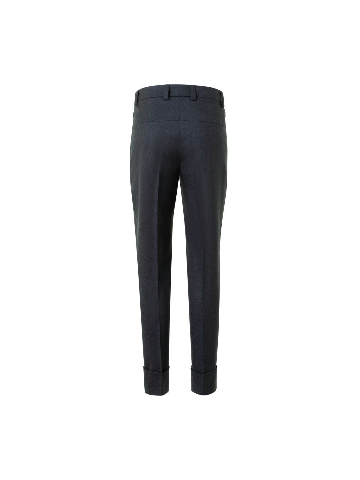 Designer Cuffed Tapered Flannel Pants - grey