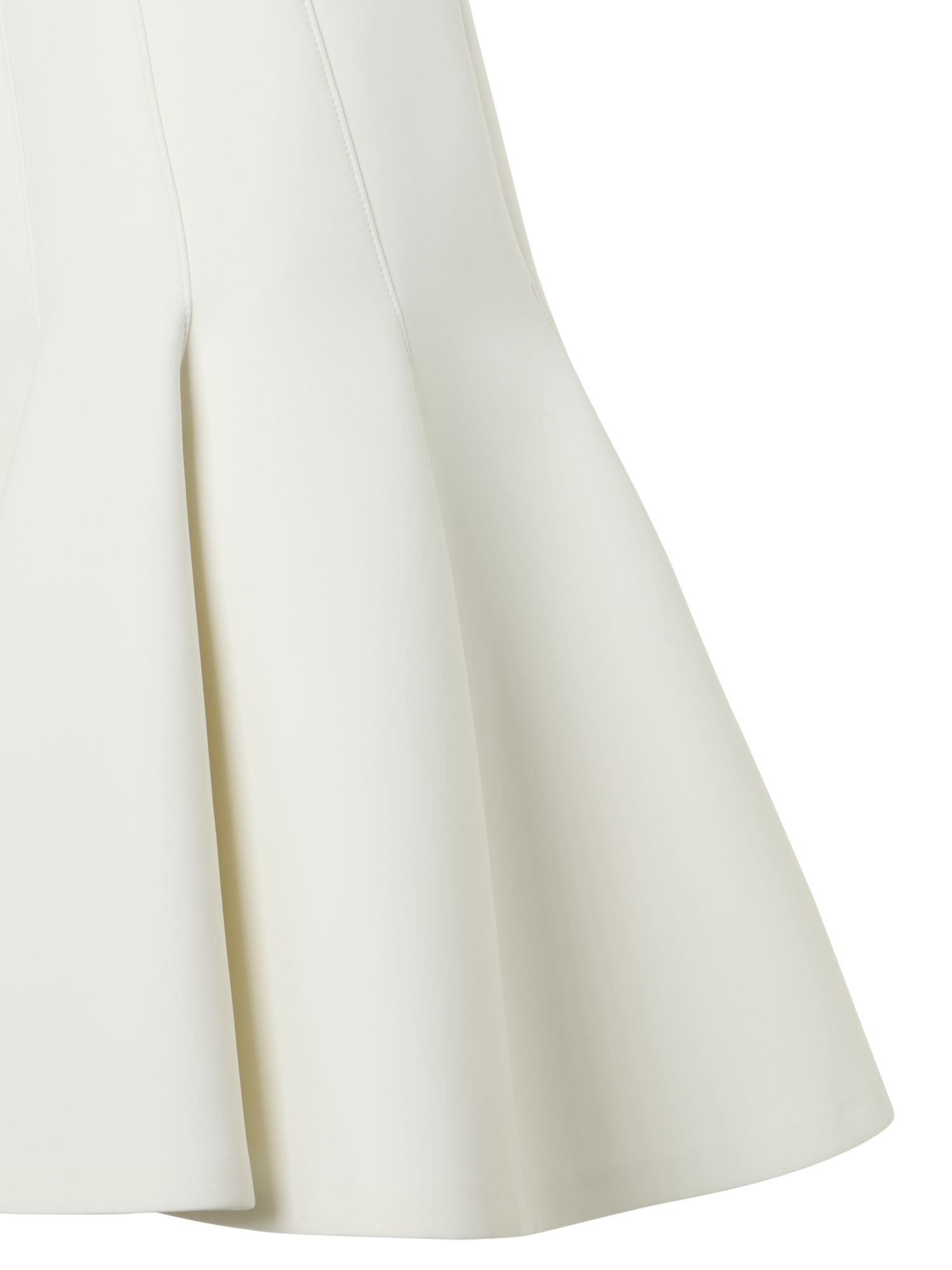 Designer Sleeveless Techno Neoprene Fit-and-Flare Dress - ecru